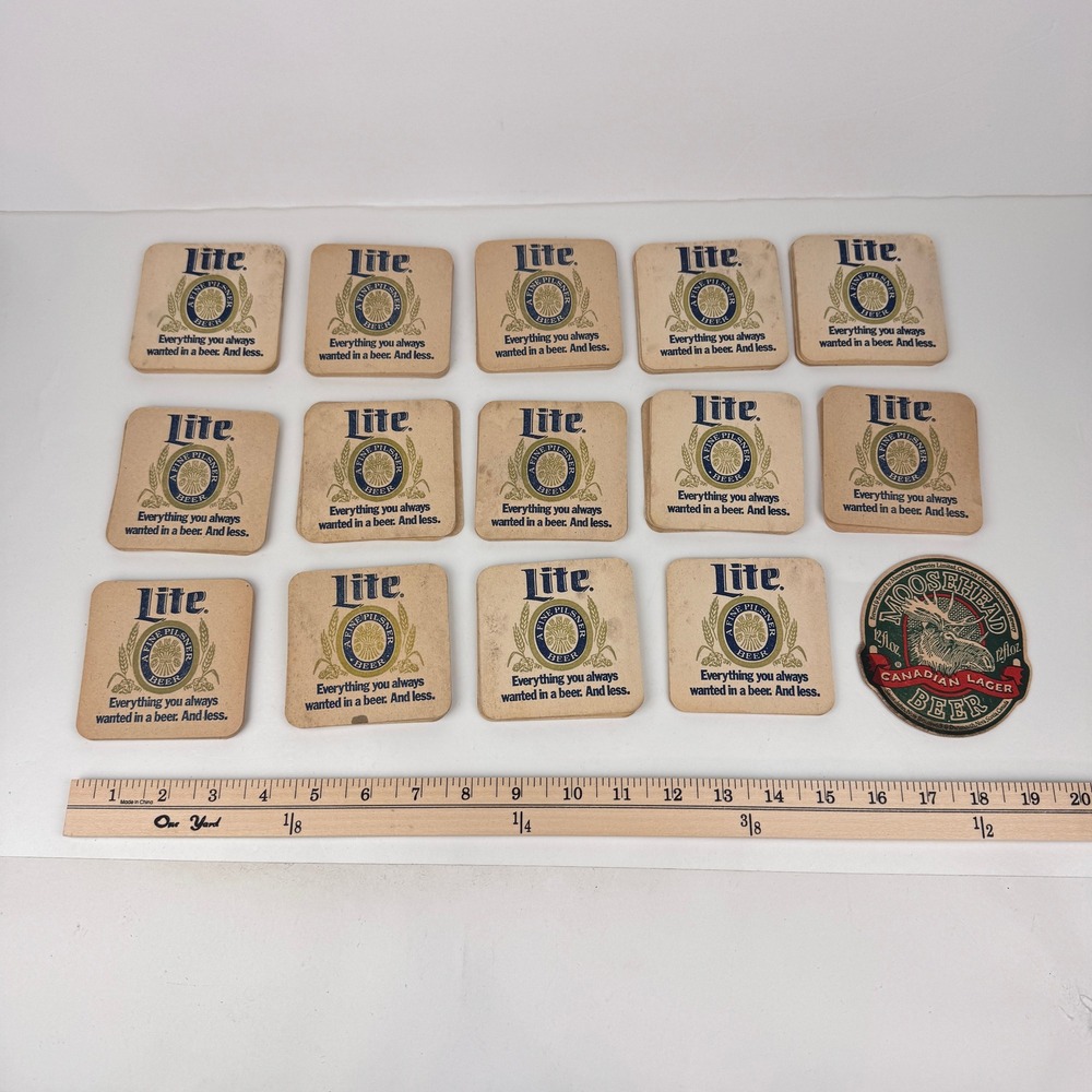 Vtg lot of 68 Miller Lite‎ Thin Cardboard Beer Coaster Fine Pilsner Collect READ